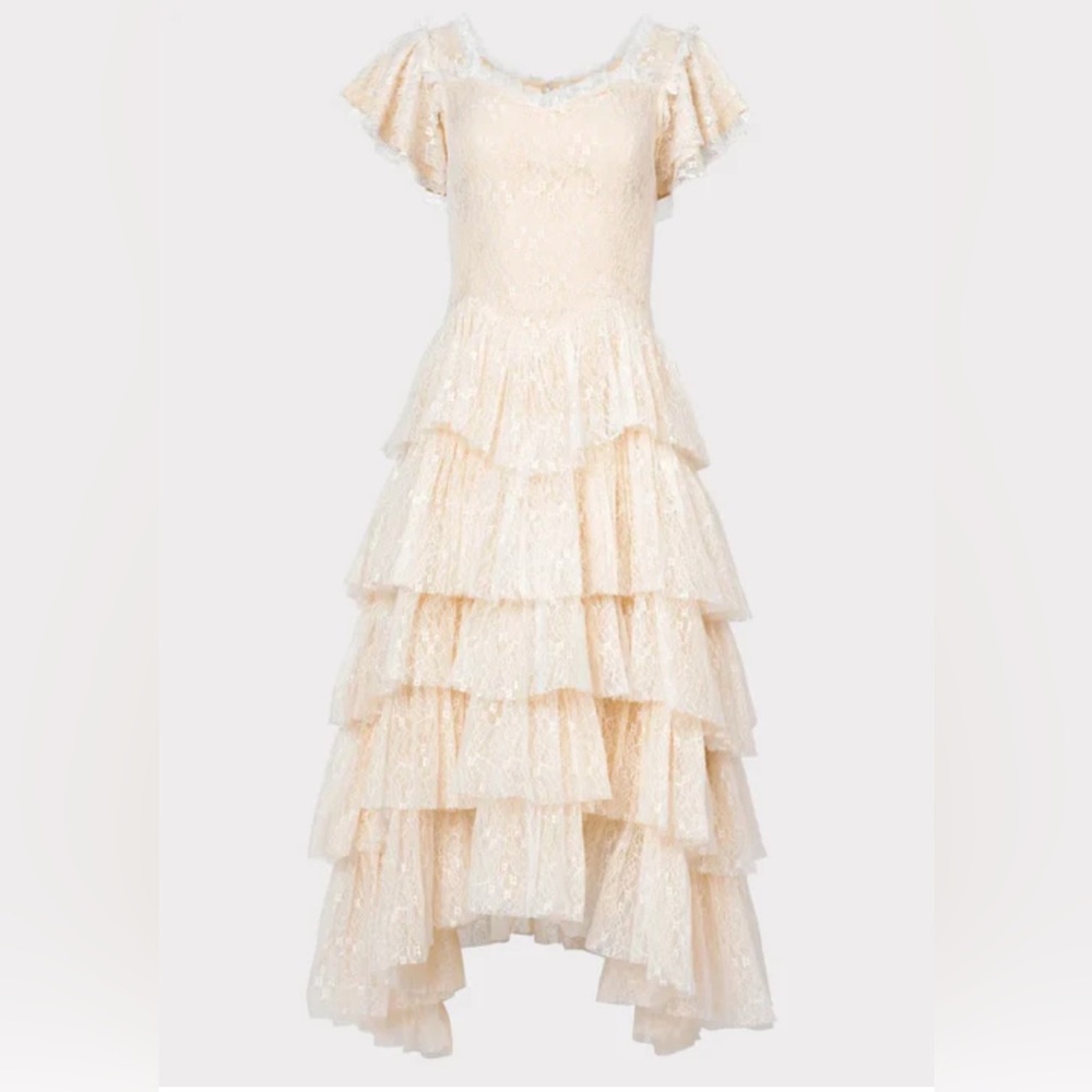 JessaKae | Mia - Lace Tiered Dress in Champagne NWT